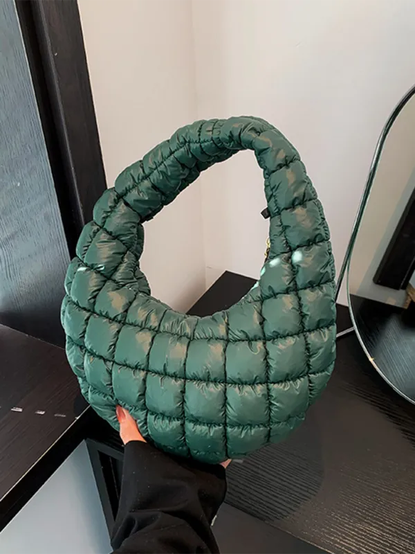 Quilted Shoulder Bag - Puffy Handbag