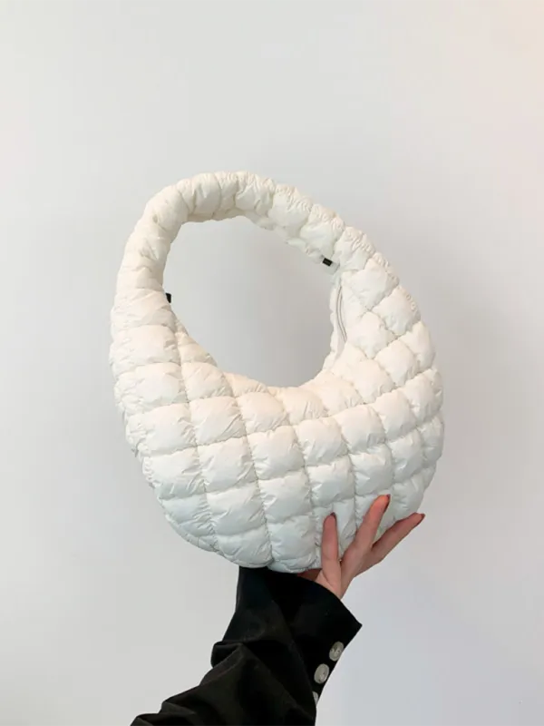 Quilted Shoulder Bag - Puffy Handbag