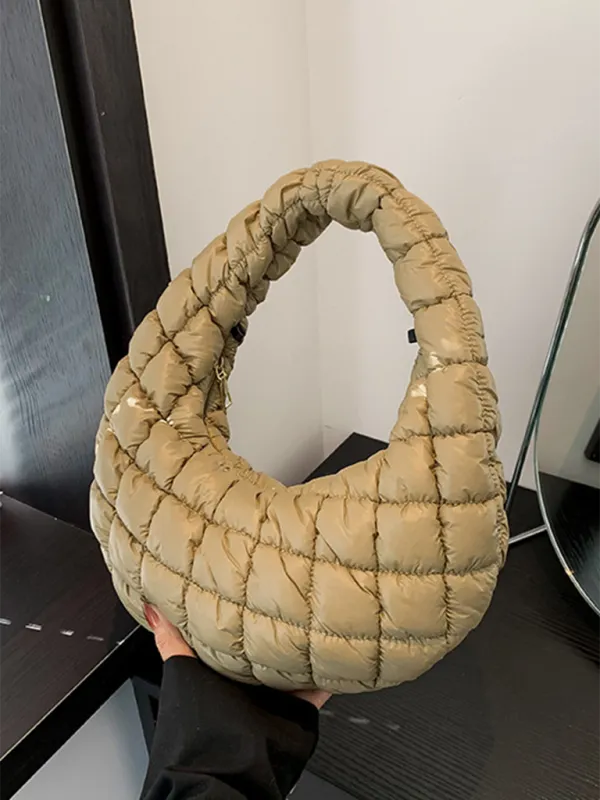 Quilted Shoulder Bag - Puffy Handbag