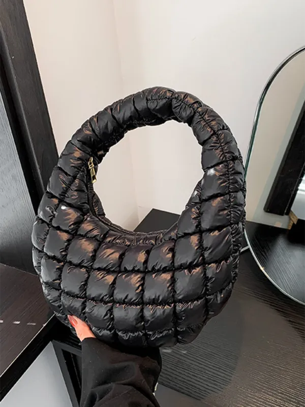 Quilted Shoulder Bag - Puffy Handbag