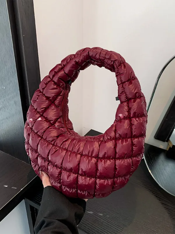 Quilted Shoulder Bag - Puffy Handbag