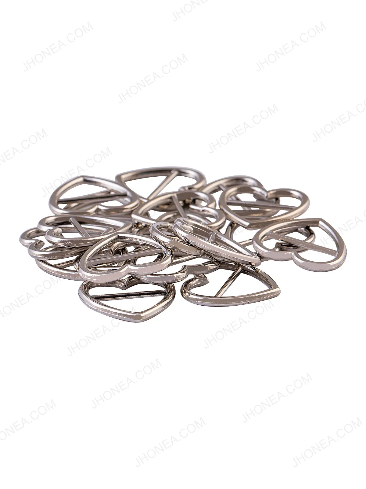 Rivil-Civil Shiny Silver Small Heart Shape Strap Buckle