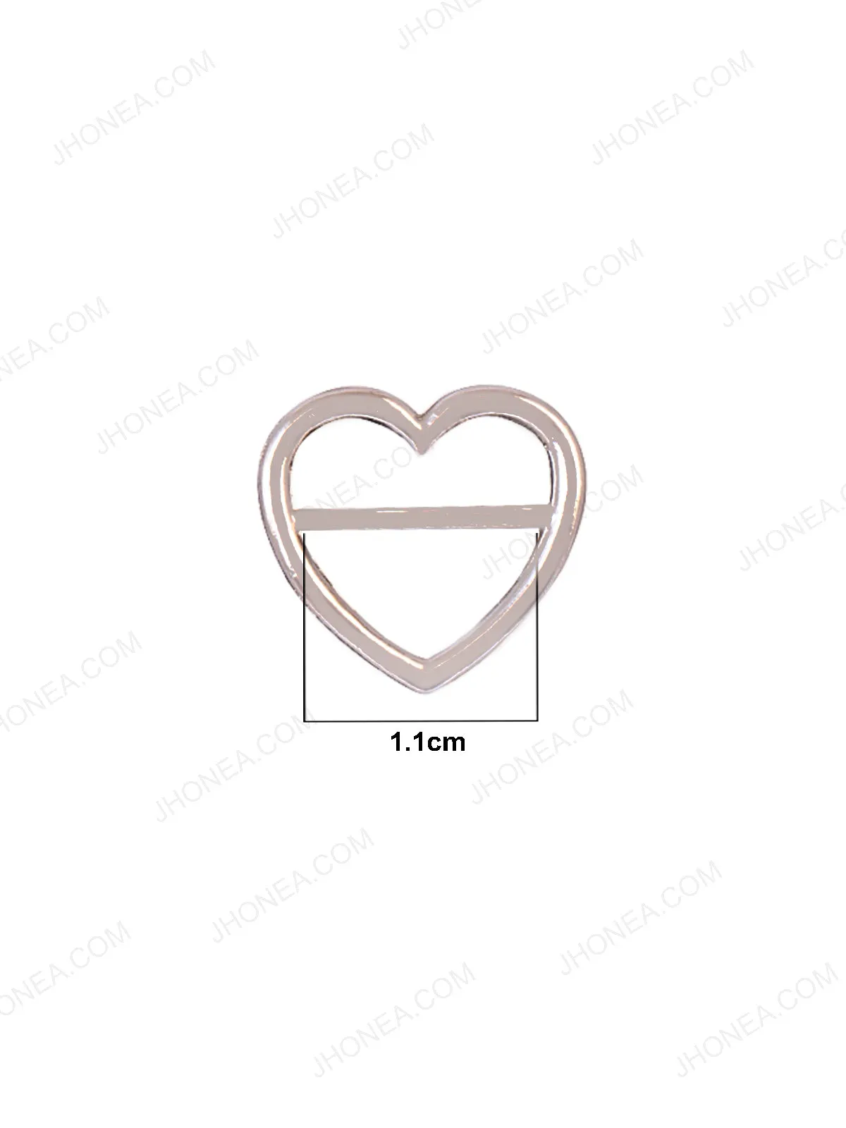 Rivil-Civil Shiny Silver Small Heart Shape Strap Buckle