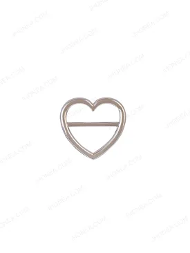 Rivil-Civil Shiny Silver Small Heart Shape Strap Buckle