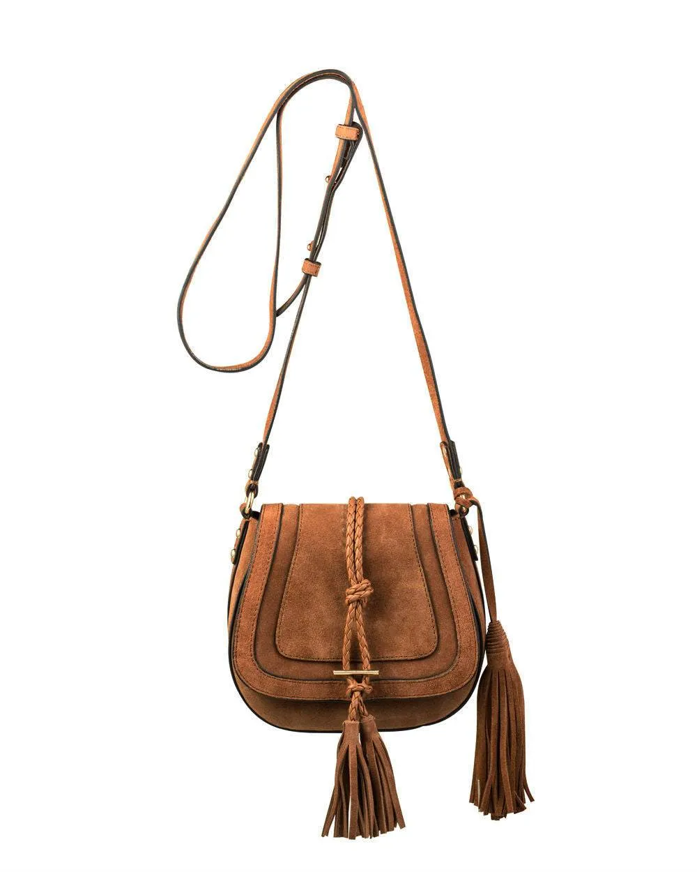 SAMPLE 'Harriet' Saddle Bag - Tan Suede