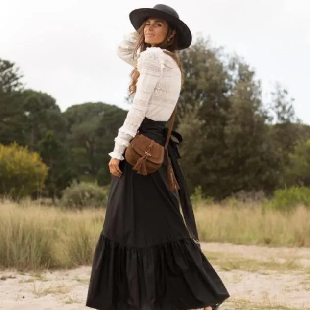 SAMPLE 'Harriet' Saddle Bag - Tan Suede