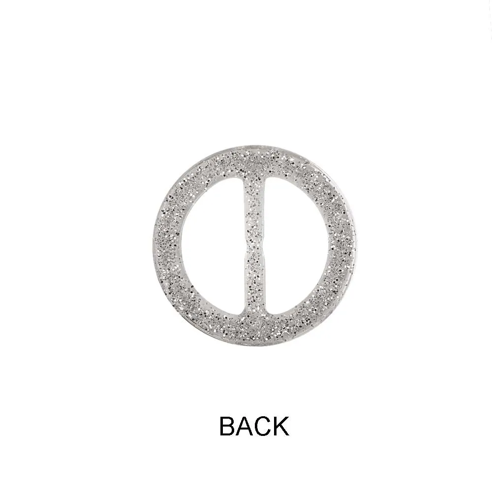 Sparkling Glistening Silver Glitter Sliding Belt Buckle