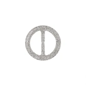 Sparkling Glistening Silver Glitter Sliding Belt Buckle