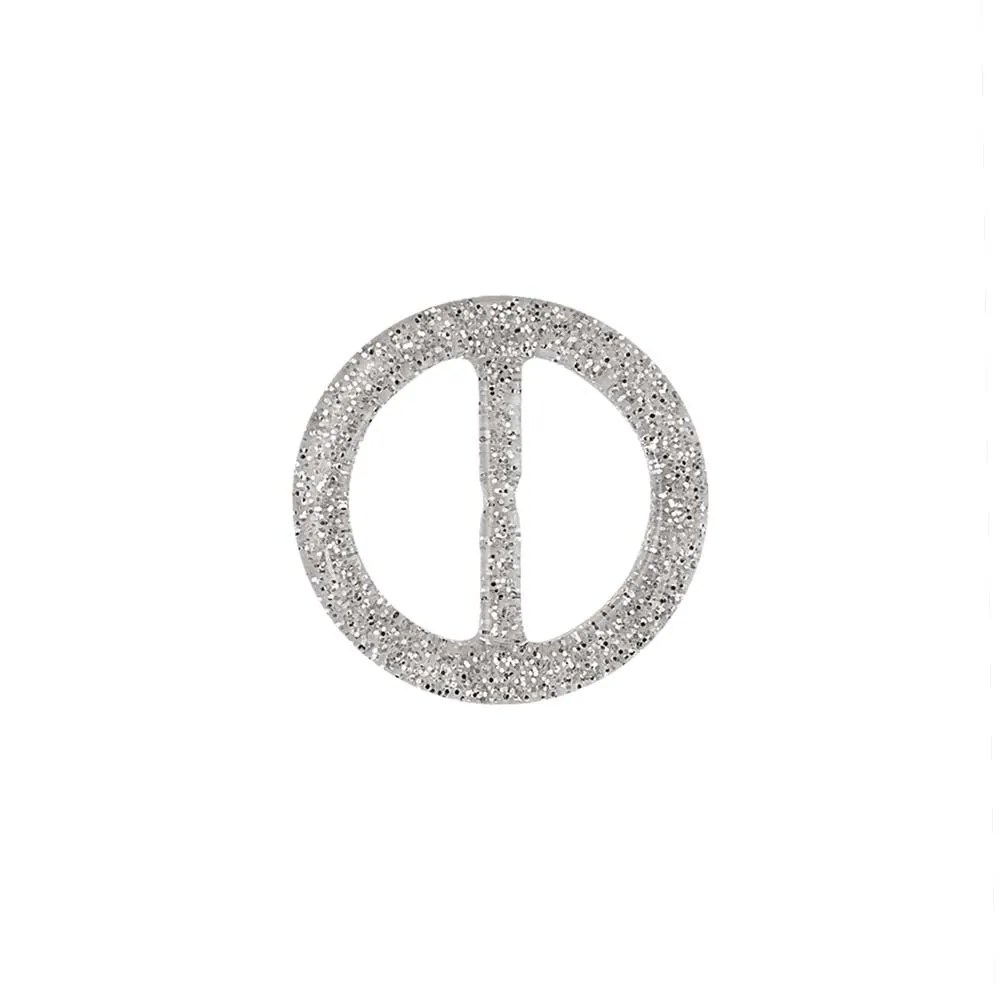 Sparkling Glistening Silver Glitter Sliding Belt Buckle