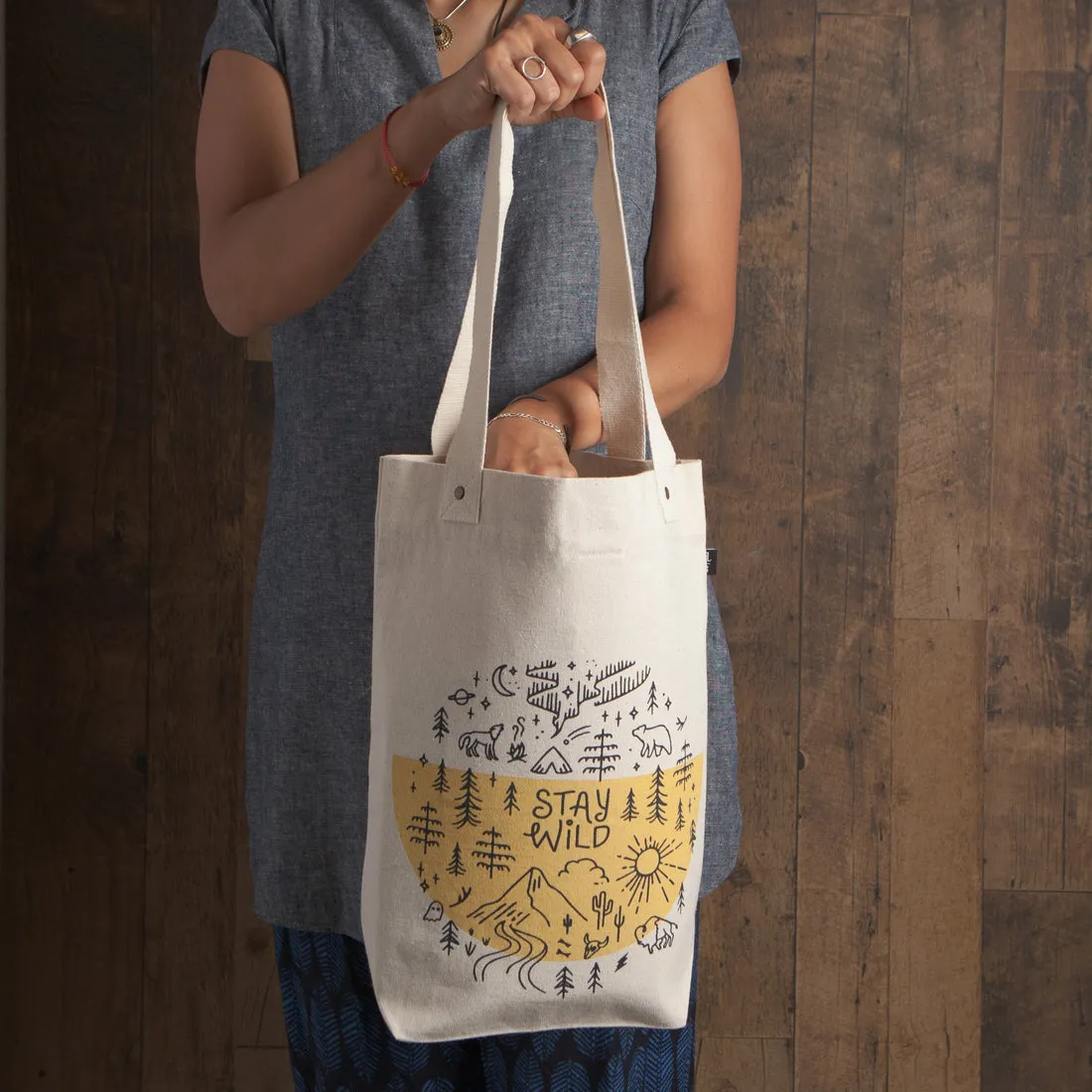 Stay Wild - Cotton Tote Bag by Danica