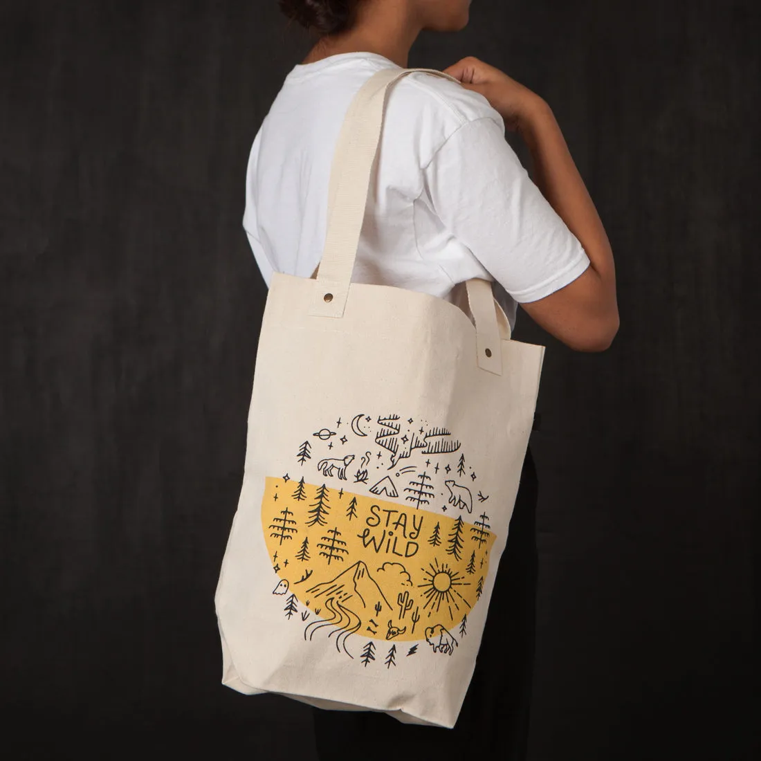 Stay Wild - Cotton Tote Bag by Danica