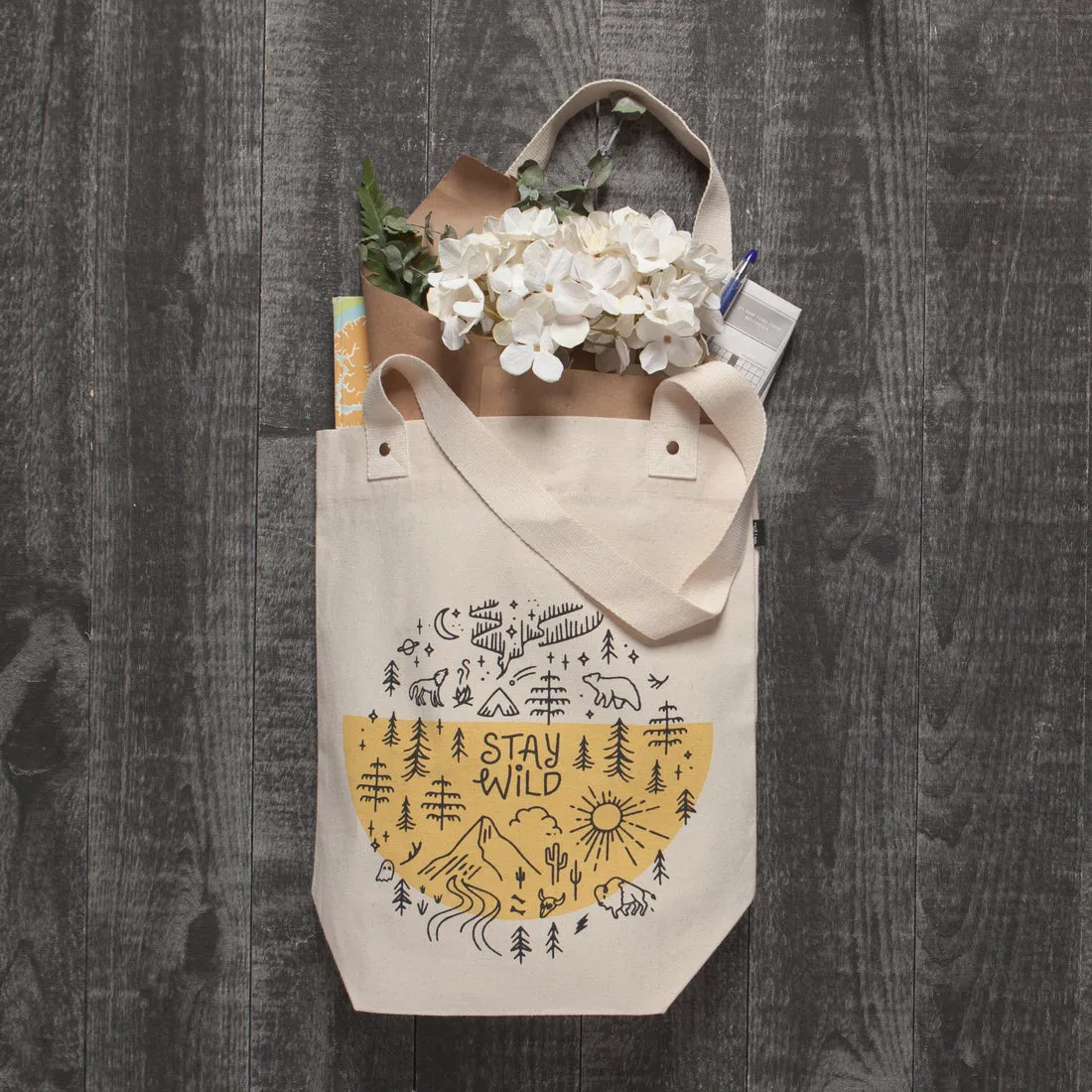 Stay Wild - Cotton Tote Bag by Danica