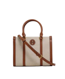 Tory Burch Natural / Classic Cuoio Blake Canvas Small Tote