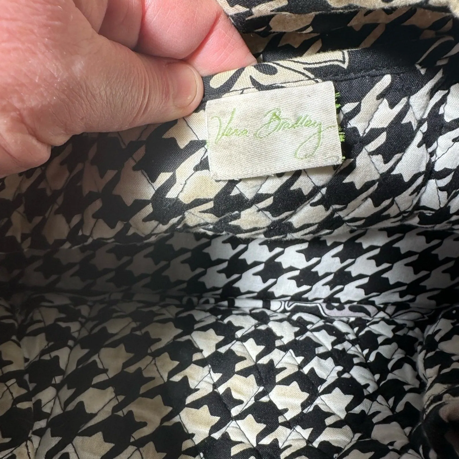 Vera Bradley Black and White Paisley Tote with Double Handles