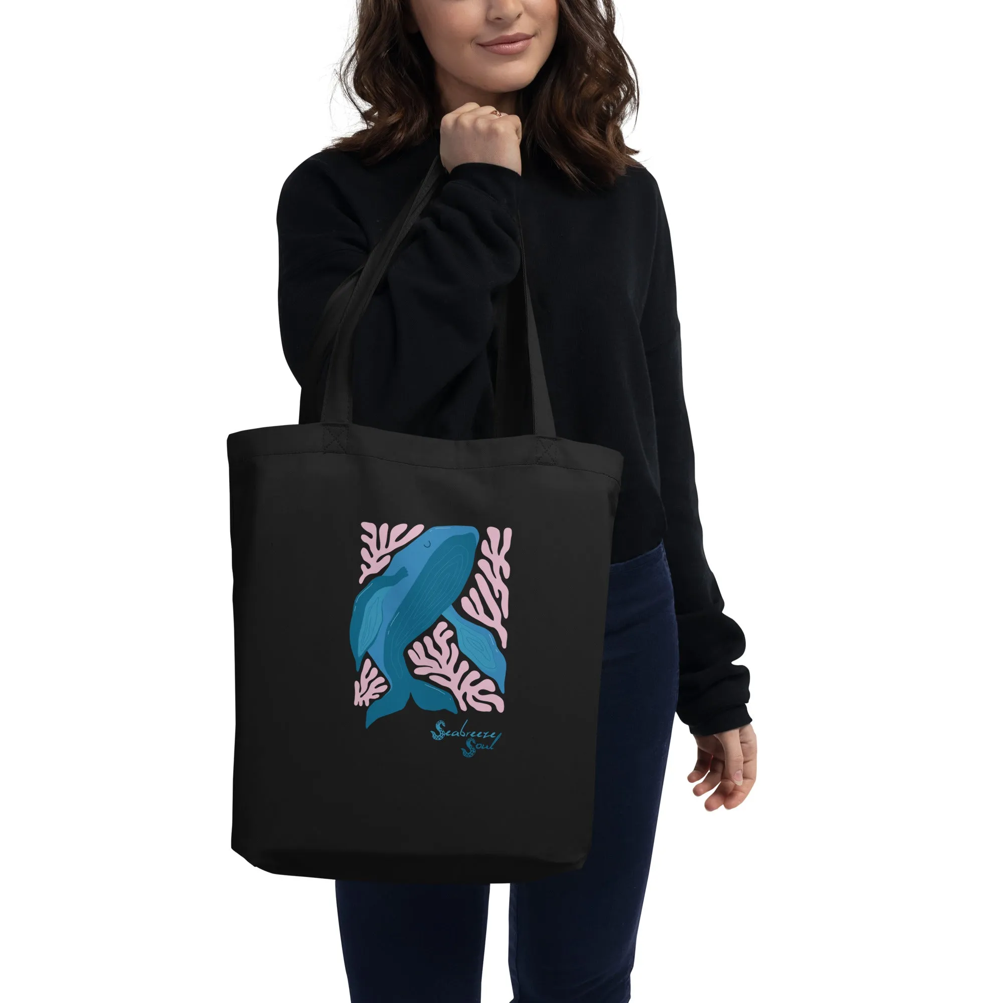 Wise Whale Eco Tote Bag ~ Seabreeze Soul