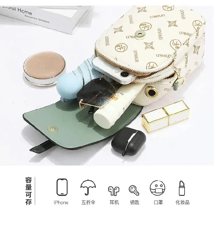 women's handbags Letter Pattern Women's Small Square Bag Fashion Versatile One Shoulder Crossbody Bag Trendy Mini Phone Bag Women Handbags Sac