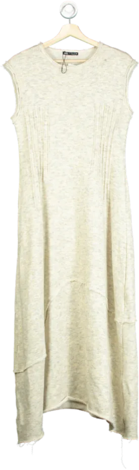 Zara Beige Sleeveless Midi Dress UK L